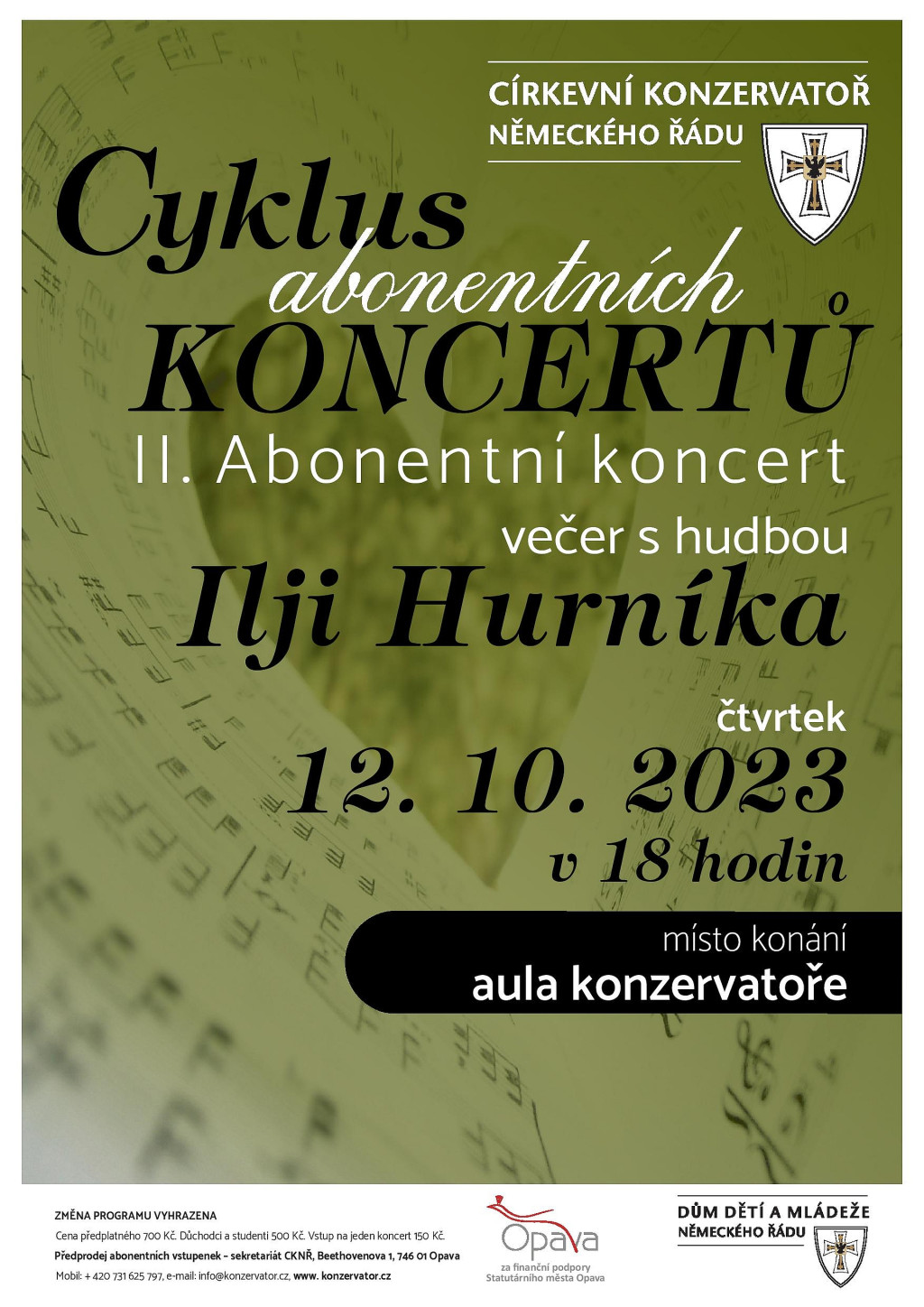 II. Abonentní koncert - večer s hudbou Ilji Hurníka