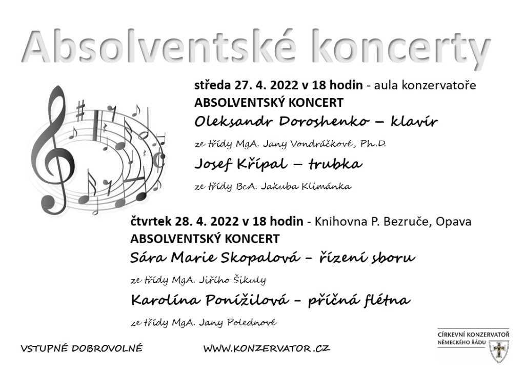 Absolventský koncert Doroshenko-Křípal-Skopalová-Ponížilová