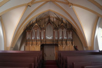 kostel sv. Kříže – Pohled na varhany v kostele sv. Kříže.